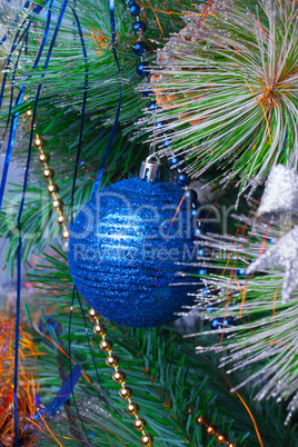 Christmas Tree Decorated with Bright Toys