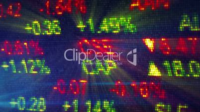 stock exchange data board close-up