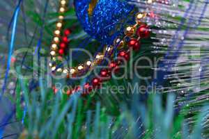 Christmas Tree Decorated with Bright Tinsel