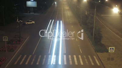 timelapse traffic light streaks at night