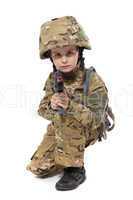 Young soldier with rifle