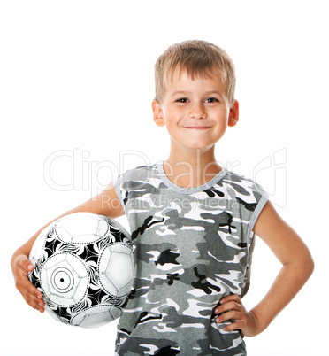 Boy holding soccer ball