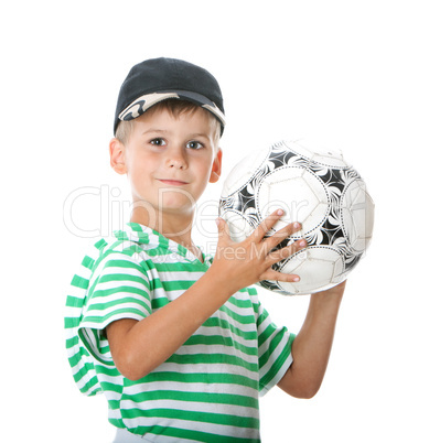 Boy holding soccer ball