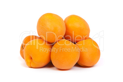 Apricots on a white background