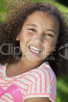 Portrait of Beautiful Mixed Race African American Girl