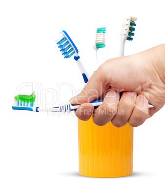 Toothbrush and toothpaste