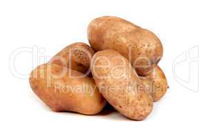 Group of potatoes isolated on white