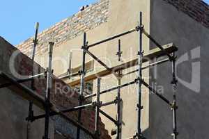 Scaffolding Erected at Building Construction