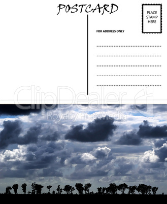 Empty Blank Postcard Template Africa Cloudy Sky Image