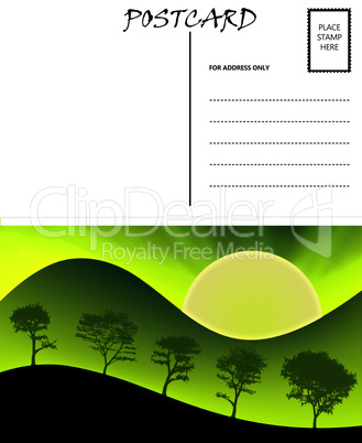 Empty Blank Postcard Template Nature Image