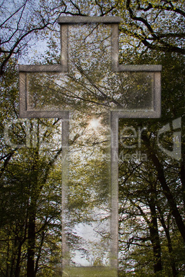 Kreuz vor Wald