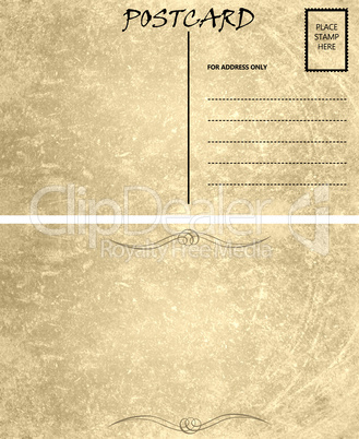 Vintage Empty Blank Postcard Template Front and Back