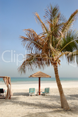 Beach of the luxury hotel, Ajman, UAE