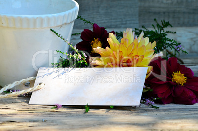 Herbst Dekoration Blumen Schild