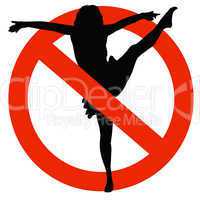 Dancer Silhouette on Traffic Prohibition Sign