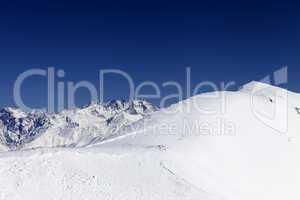 Trace of avalanche on off-piste slope