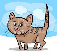 cartoon illustration of cat or kitten