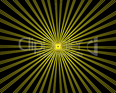 Yellow on Black Ray Burst