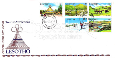 Stamp 1st Day Issue Lesotho Tourist Attractions 1970