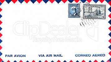 Air Mail Envelope Canada 1949 with Stamps