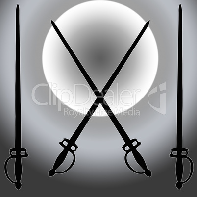 Coat of Arms Siver Sun Sword Silhouette