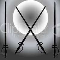 Coat of Arms Siver Sun Sword Silhouette