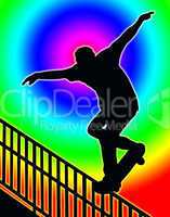 Color Circle Back Skateboarding Nosegrind Rail Slide