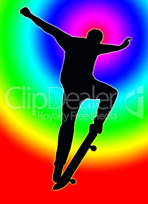 Color Circle Back Skateboarding Nosegrind