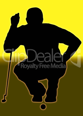 Golden Back Sport Silhouette Golfer Sizing put up