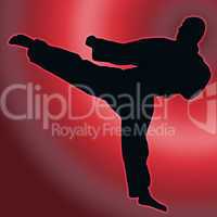 Red Back Sport Silhouette - Karate Kick