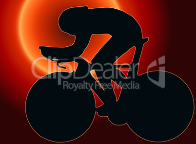 Sunset Back Sport Silhouette - Bicycle Racer