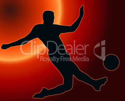 Sunset Back Sport Silhouette Soccer player kicking ball