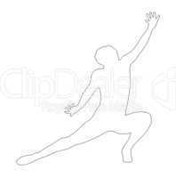 Outline Dancing Lady Kneeling Spread Leg