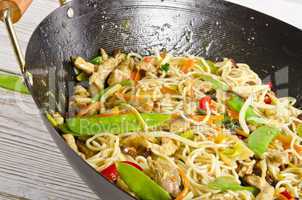 Asian noodles with meat