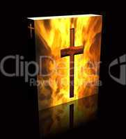 3D Burning Cross Book / Box (Black)