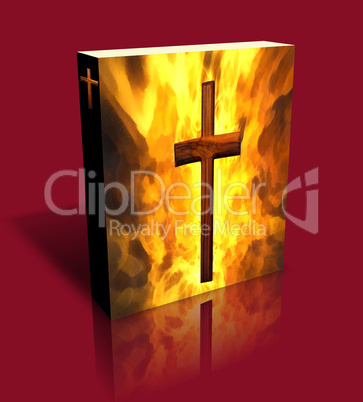 3D Burning Cross Book / Box (Red)