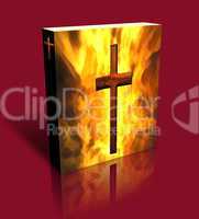 3D Burning Cross Book / Box (Red)