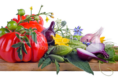 vegetables isolated on white background