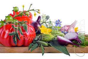 vegetables isolated on white background