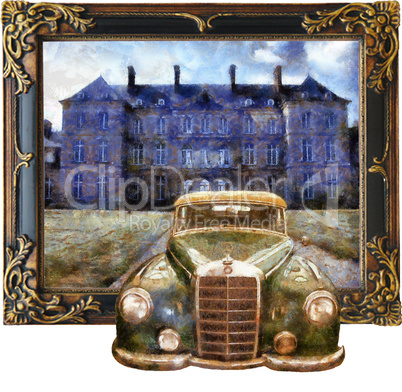 Vintage cars (3D oil painting)