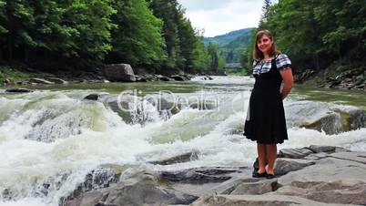 Woman And Waterfall