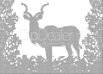 Kudu (Koedoe) in ASCII characters