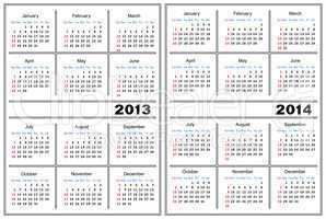 Calendar template. 2013,2014