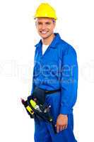 Young smiling industrial contractor