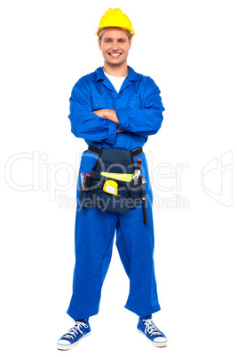 Industrial contractor posing with crossed arms