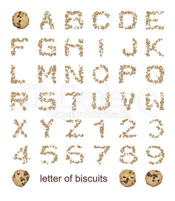 letters of biscuits