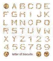 letters of biscuits