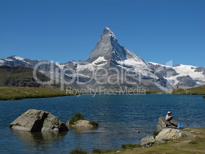Lake Stellisee And Matterhorn