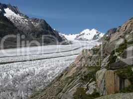 Aletsch Glacier, Impressive Stream Of Ice