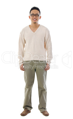 Front view full body Asian man